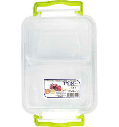 Контейнер пищевой Ал-Пластик TWIN №01 (162*112*64) 0,5л 1шт