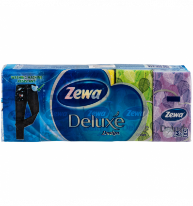 Платочки Zewa Deluxe носовые 3-слойные 21x21см 10шт/уп
