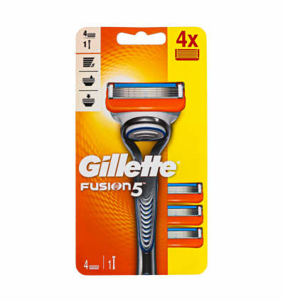 Бритва Gillette Fusion з 4 змінними касетами