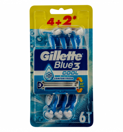 Бритва Gillette Blue 3 Cool одноразовая 4+2шт