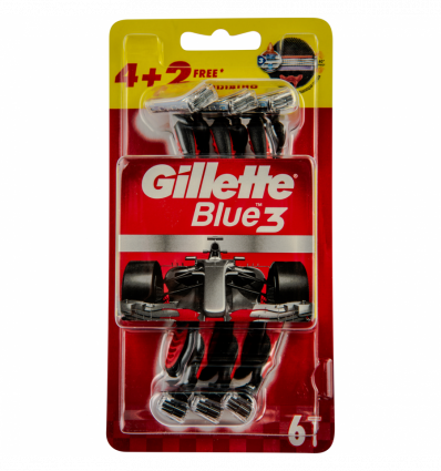 Бритва Gillette Blue 3 одноразовая 4 + 2шт