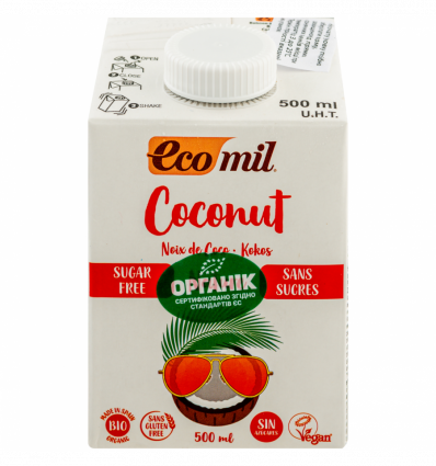 Молоко Ecomil Органическое растительное кокосовое без сахара 500мл