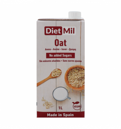 Молоко овсяное DietMil растительное без сахара 1л