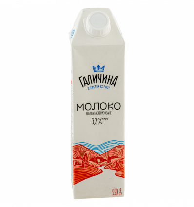 Молоко Галичина ультрапастеризованное 3.2% 950г