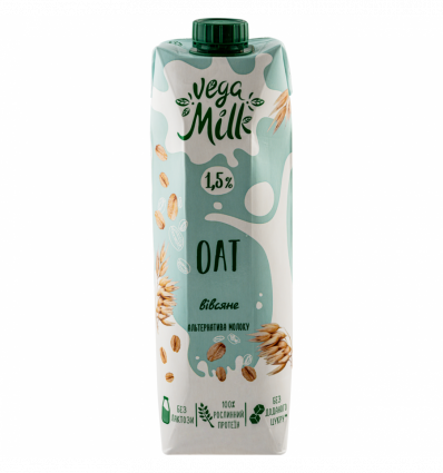 Напиток овсяный Vega Milk ультрапастеризованный 1,5% 950мл