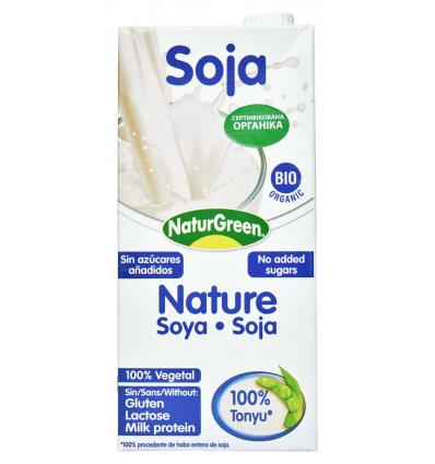 Молоко соєве NaturGreen органічне рослинне без цукру 1л