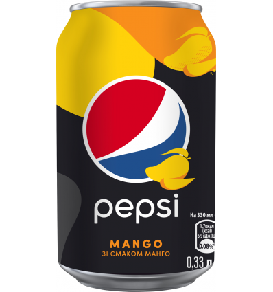 Напій Pepsi Mango безалкогольний сильногазований 0.33л*24 бляшана банка