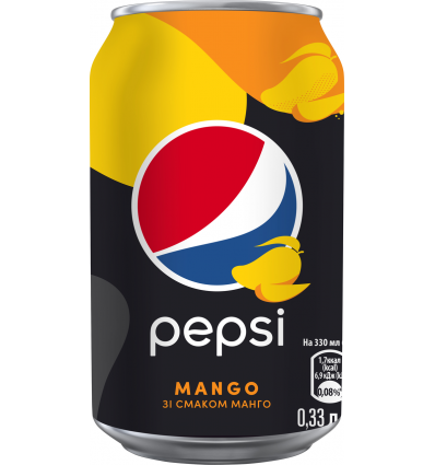 Напиток Pepsi Mango безалкогольный сильногазированный 0.33л жестяная банка