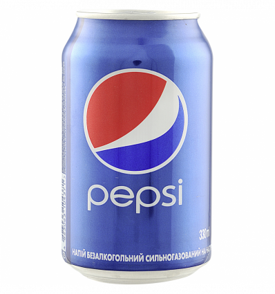 Напиток Pepsi безалкогольный сильногазированный 0,33л*24 жестяная банка