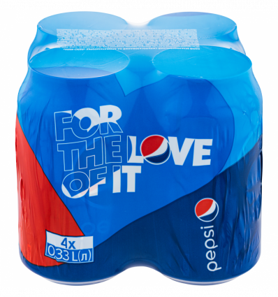 Напиток Pepsi безалкогольный сильногазированный 0,33л*4шт жестяная банка