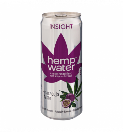 Напій безалкогольний Joy Hemp Water зі смаком канабісу та маракуї бляшана банка 0,33л