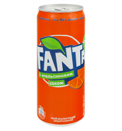 Напій Fanta безалкогольний сильногазований бляшана банка 330мл