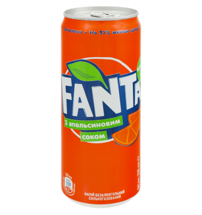 Напій Fanta безалкогольный сильногазированный жестяная банка 12х330мл