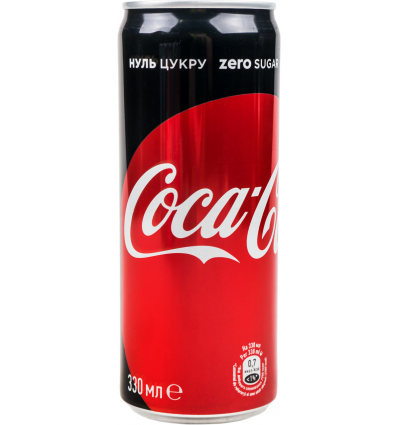 Напиток Coca-Cola Zero безалкогольный сильногазированный жестяная банка 0.33л