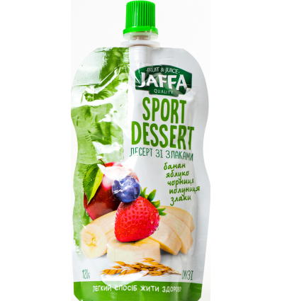 Смузі Jaffa Sport Dessert з бананів, яблук, чорниці та полуниці перетертих зі злаками 120г