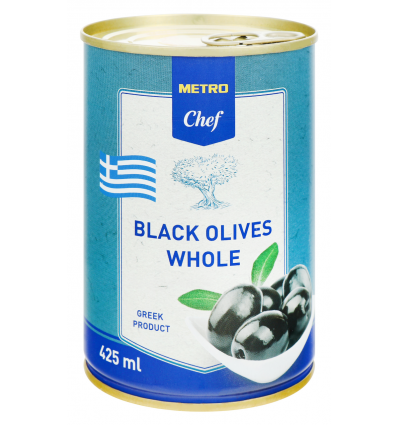 Оливки Fine Food черные с косточкой крупные 420г