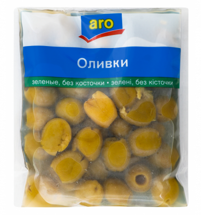 Оливки Aro зеленые без косточки консервированные 160г*3шт 480г