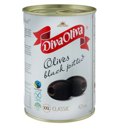 Маслини Diva Oliva чорні без кісточки 425мл