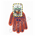 Перчатки трикотажные рабочие ДОЛОНИ, 526, оранжевые с точкой