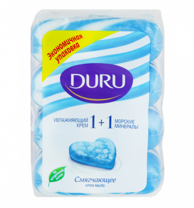 Мило туалетне Duru Soft Sensation Крем і морські мінерали 90г*4шт360г