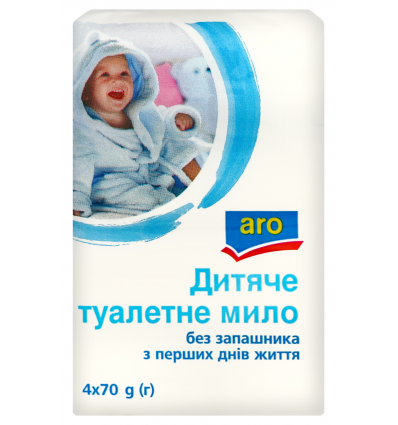 Мыло туалетное Aro Детское без отдушек 70г*4шт 280г