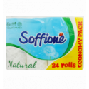 Туалетная бумага Soffione Natural трехслойная, 24 рул