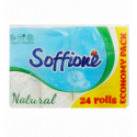 Туалетний папір Soffione Natural тришаровий, 24 рул