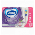 Туалетная бумага Zewa Deluxe c ароматом лаванды трехслойная, 24 рул