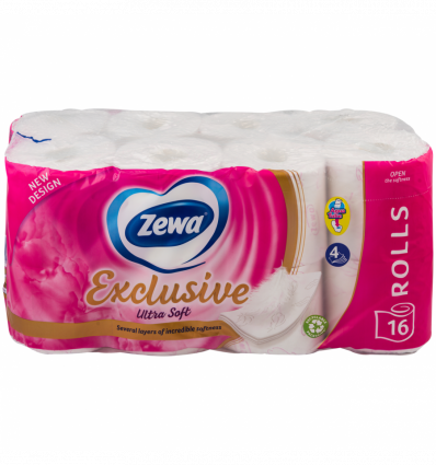 Туалетний папір Zewa Exlusive білий чотиришаровий, 16 рул