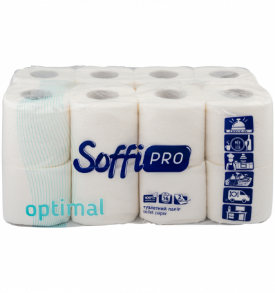 Туалетний папір Soffipro Optimal двошаровий, 16 рул