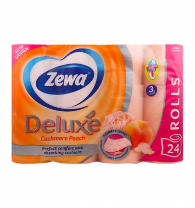 Туалетная бумага Zewa Deluxe Cashmere Peach трехслойная, 24 рул
