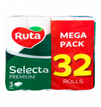 Туалетний папір Ruta Selecta premium тришаровий, 32 рул