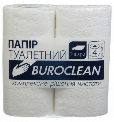 Туалетная бумага целюлозная Buroclean двухслойная, 4 рул