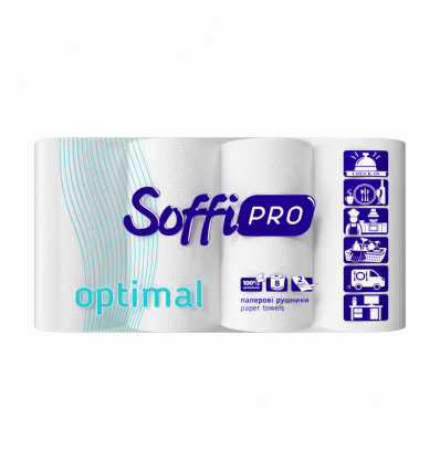 Рушники целюлозні "SoffiPro Optimal", 8 рул ( рп.дв8б )