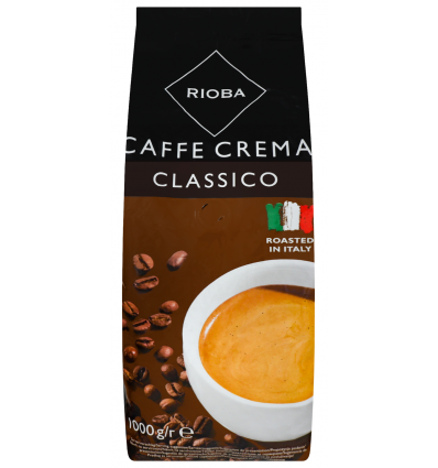 Кава зернова Rioba Cаffe Crema Classico Італійська натуральна обсмажена в зернах 1кг