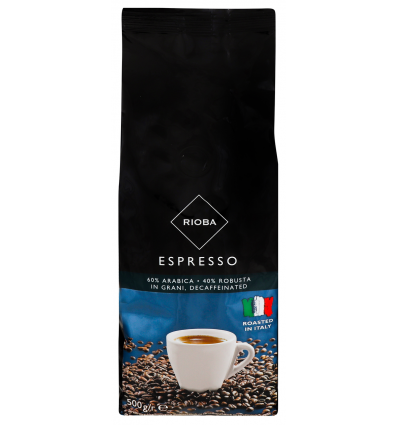 Кофе без кофеина Rioba Espresso натуральный жареный в зернах 500г