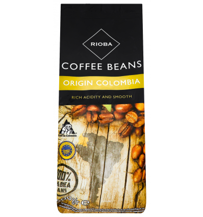 Кава Rioba Coffee Beans колумбійська натуральна смажена у зернах 500г