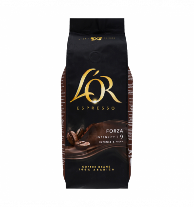 Кава L`OR Espresso Forza натуральна смажена в зернах 500г