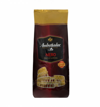 Кава Ambassador Nero натуральна смажена в зернах 900г