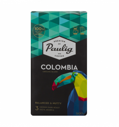 Кава Paulig Colombia натуральна смажена мелена 500г