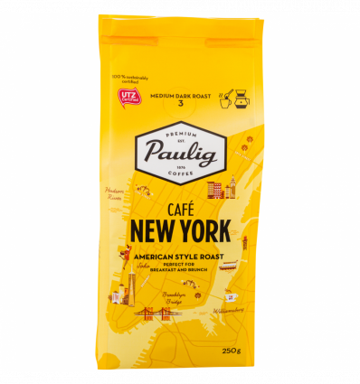 Кофе Paulig Café New York натуральный жареный молотый 250г