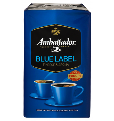 Кава Ambassador Blue Label натуральна смажена мелена 450г