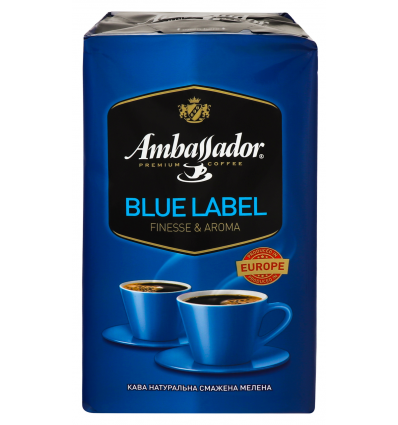 Кофе Ambassador Blue Label натуральный жареный молотый 450г