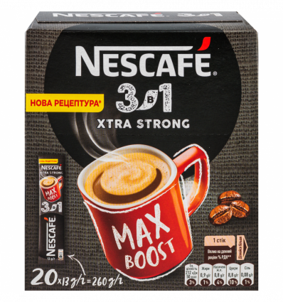 Напій кавовий Nescafe 3в1 Xtra Strong розчинний 13г