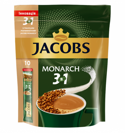 Напиток Jacobs Monarch 3в1 кофейный растворимый 10г*15шт