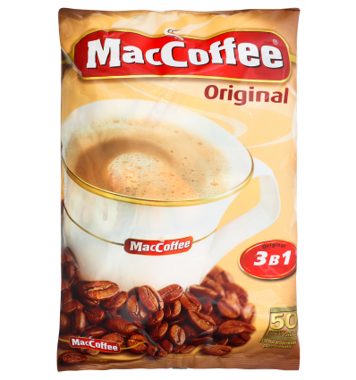 Напій MacCoffee Original 3в1 кавовий розчиний 20г*50шт 1000г