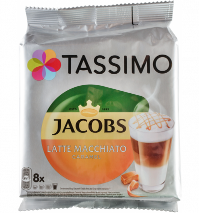 Набір Tassimo Jacobs Latte Caramel кава 8шт+молочний концентрат 8шт 268г