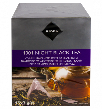 Чай Rioba смесь черного и зеленого байхового 15*3г/уп