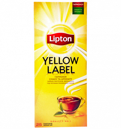 Чай Lipton Yellow Label чорний байховий 2г*25шт 50г