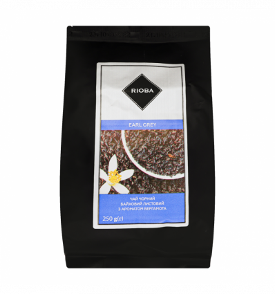 Чай Rioba Earl Grey чорний листовий з аромат бергамоту 250г